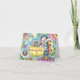 Ladybug Bubblebat LADYBUG FAMILY BLANK NOTE CARD Kaart