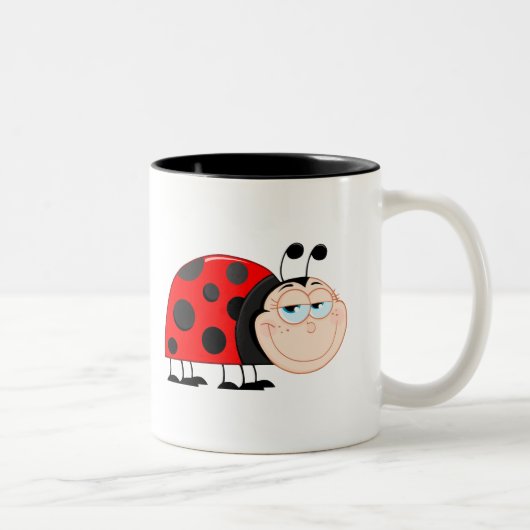 Ladybug Bug Funny Insecute Tweekleurige Koffiemok (Rechts)