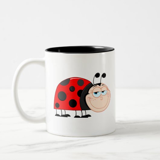 Ladybug Bug Funny Insecute Tweekleurige Koffiemok (Links)