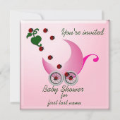 Ladybug Bug-gy Invitation Kaart (Voorkant)