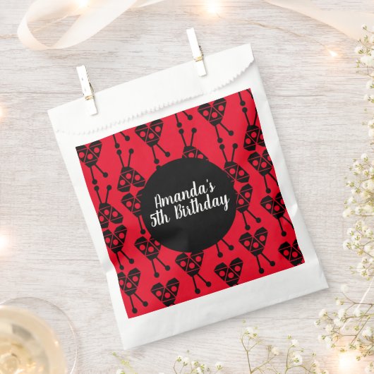 Ladybug Bug Insecte Geometrical Birthday Party Red Bedankzakje (Geknipt)