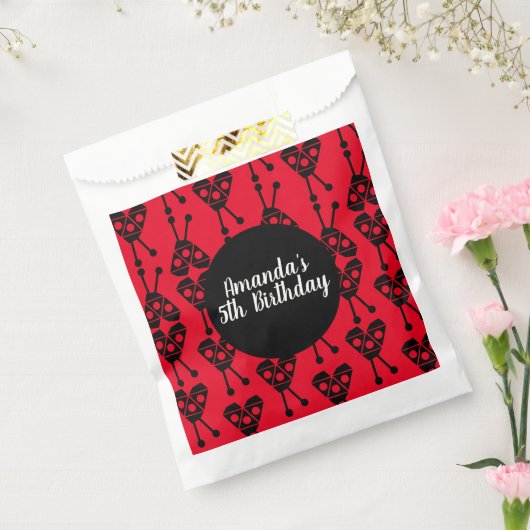 Ladybug Bug Insecte Geometrical Birthday Party Red Bedankzakje (Gezegeld)