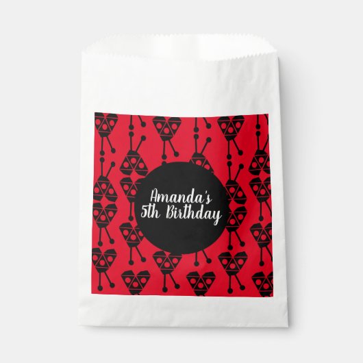 Ladybug Bug Insecte Geometrical Birthday Party Red Bedankzakje (Voorkant)