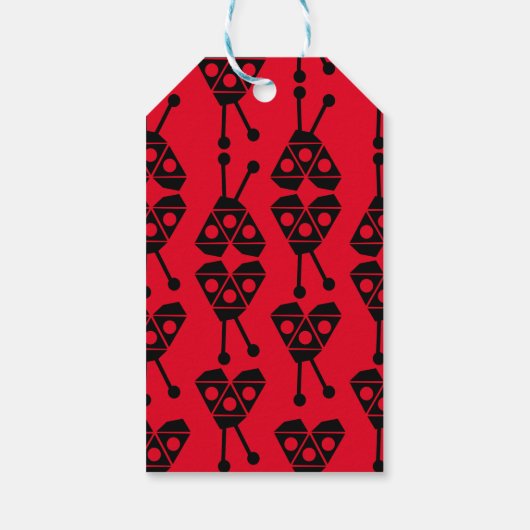 Ladybug Bug Insecte Geometrical Birthday Party Red Cadeaulabel (Achterkant)