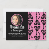 Ladybug Bug Insecte Geometrical Birthday Party Roz Kaart (Voorkant)