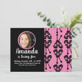 Ladybug Bug Insecte Geometrical Birthday Party Roz Kaart (Staand voorkant)