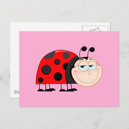 Ladybug Bugs Funny Insect Cute Smile Briefkaart (Voorkant / Achterkant)
