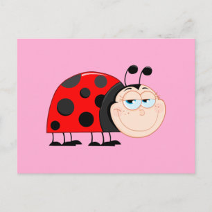 Ladybug Bugs Funny Insect Cute Smile Briefkaart