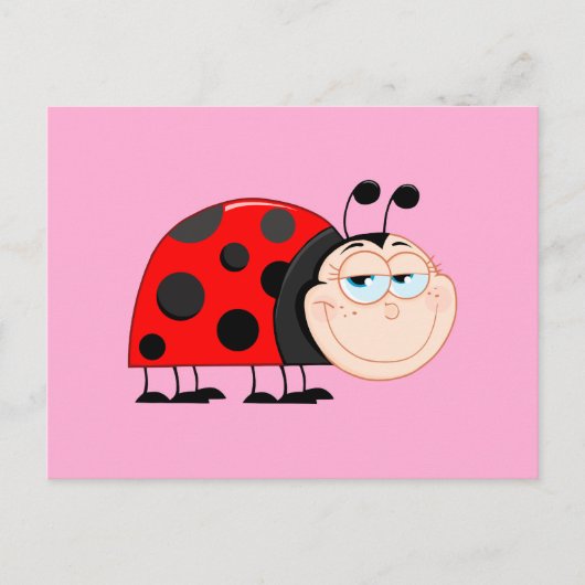Ladybug Bugs Funny Insect Cute Smile Briefkaart (Voorkant)