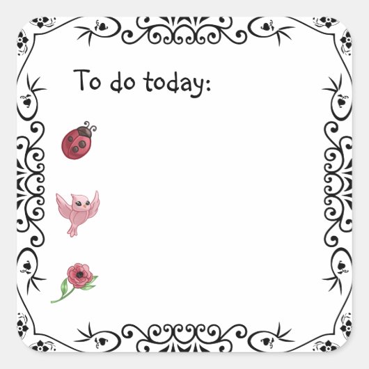 Ladybug Bullet Journal of Planner Square Sticker (Voorkant)