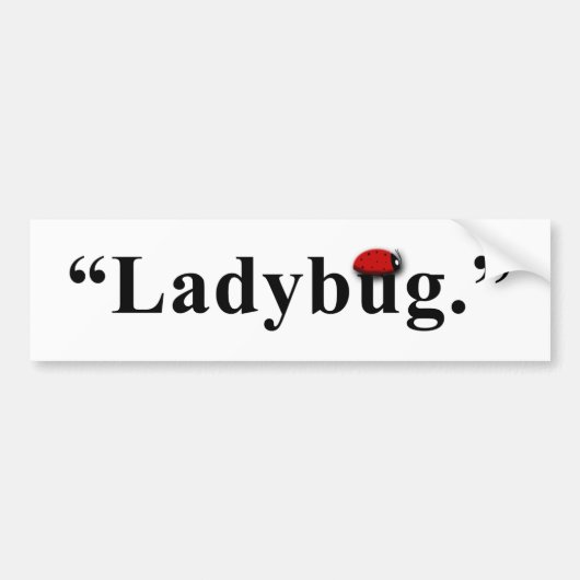 "Ladybug". Bumpersticker (Voorkant)