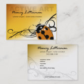 Ladybug Business Card-sjabloon | oranje geel Visitekaartje (Voorkant / Achterkant)