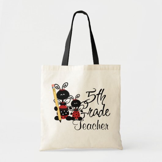 Ladybug Canvas tas van leerkrachten met vijfde gra (Voorkant)