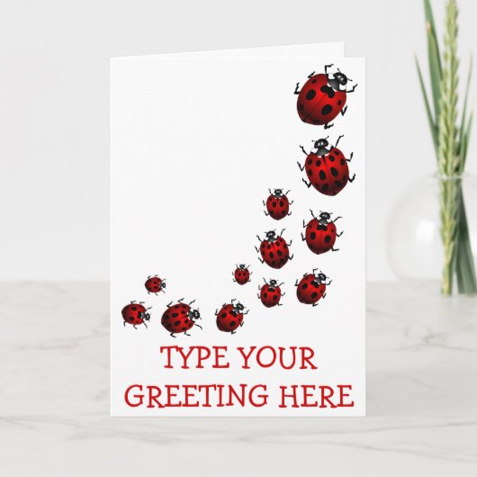 Ladybug Card - Aangepaste ladybug Art Card - Aange Feestdagen Kaart (Voorkant)