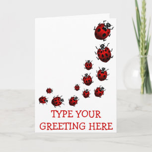 Ladybug Card - Aangepaste ladybug Art Card - Aange Feestdagen Kaart