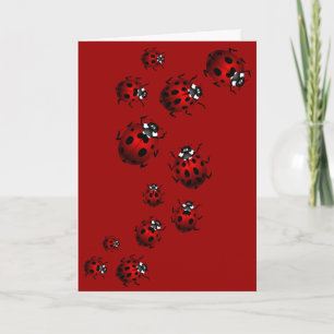 Ladybug Card Aangepaste ladybug Art-kaart - Blank Feestdagen Kaart