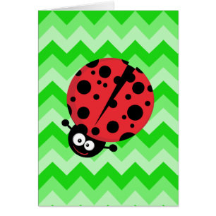 Ladybug-Cartoon op groene zigzag