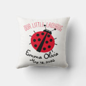 Ladybug Cartoon Schattige Geboorte Stat Rood Wit Z Kussen (Achterkant)