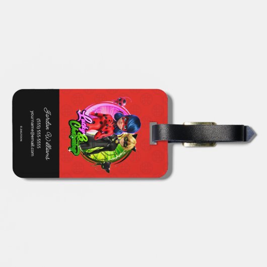 Ladybug & Cat Noir | Lucky & Charming Bagagelabel (Achterkant horizontaal)