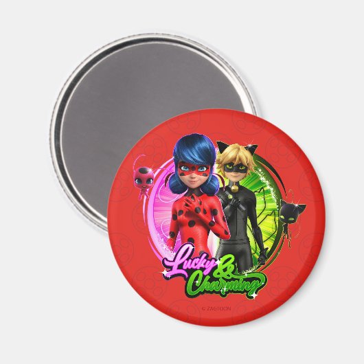 Ladybug & Cat Noir | Lucky & Charming Magneet (Voorkant / Achterkant)