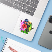 Ladybug & Cat Noir | Lucky & Charming Sticker (Laptop met iPhone)