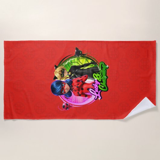 Ladybug & Cat Noir | Lucky & Charming Strandlaken (Voorkant)