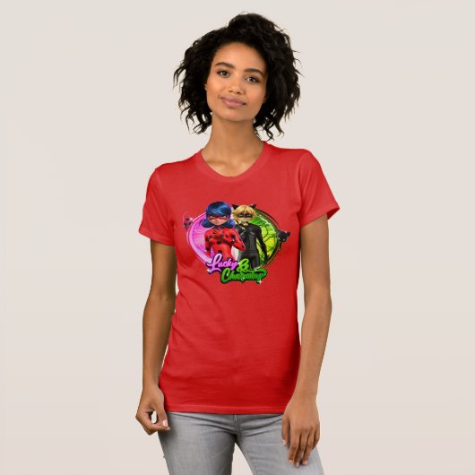 Ladybug & Cat Noir | Lucky & Charming T-shirt (Voorkant volledig)