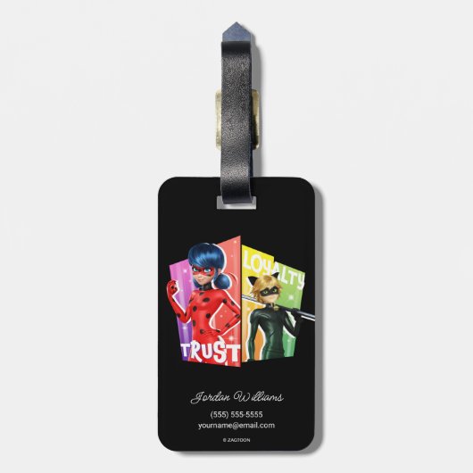 Ladybug & Cat Noir | Vertrouwen en loyaliteit Bagagelabel (Achterkant verticaal)
