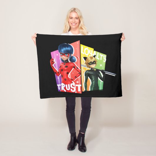 Ladybug & Cat Noir | Vertrouwen en loyaliteit Fleece Deken (In situ)