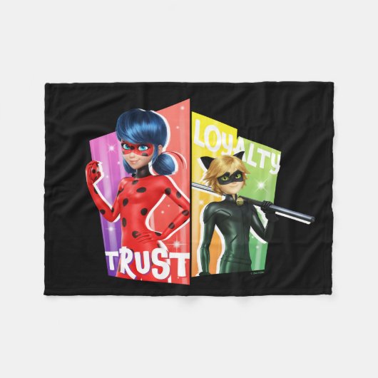 Ladybug & Cat Noir | Vertrouwen en loyaliteit Fleece Deken (Voorkant (Horizontaal))