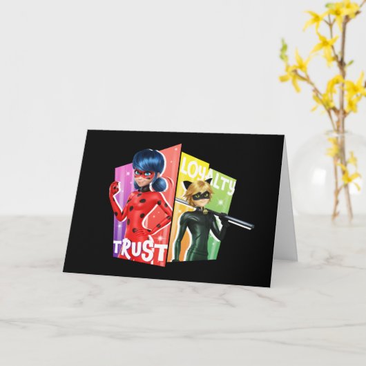 Ladybug & Cat Noir | Vertrouwen en loyaliteit Kaart (Gele Bloem)