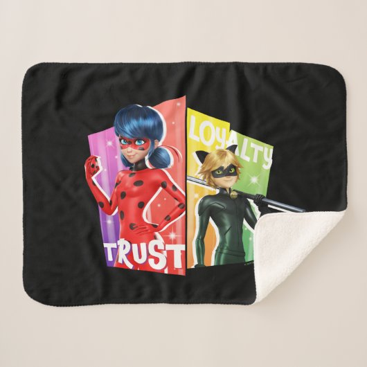 Ladybug & Cat Noir | Vertrouwen en loyaliteit Sherpa Deken (Voorkant (horizontaal))