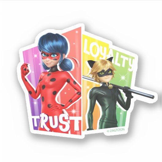 Ladybug & Cat Noir | Vertrouwen en loyaliteit Sticker (Voorkant)