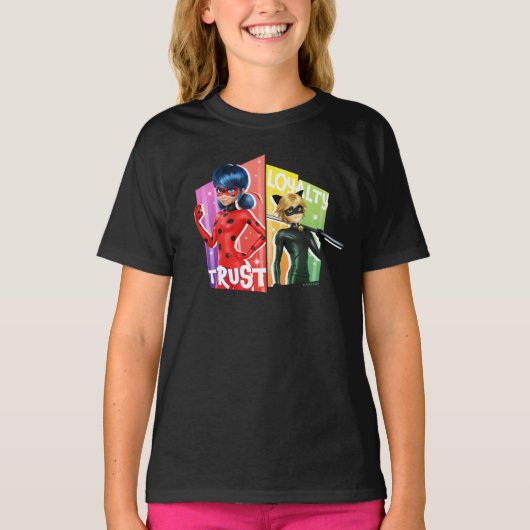 Ladybug & Cat Noir | Vertrouwen en loyaliteit T-shirt (Voorkant)