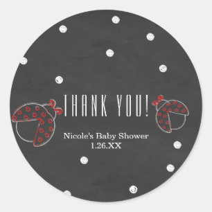 Ladybug Chalkboard Stippen Chalk Favor Stickers