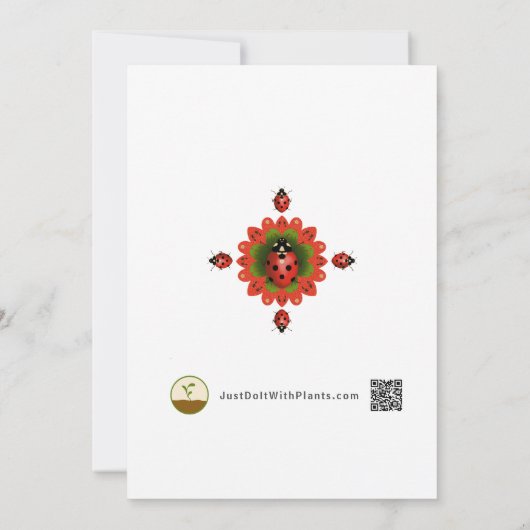 Ladybug Christmas Party Kaart (Achterkant)