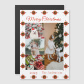 Ladybug Christmas Photo Collage Magnetic Card (Voorkant / Achterkant)