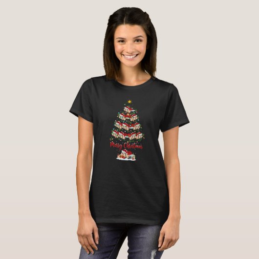 Ladybug Christmas Tree Lights  Ladybug Xmas T-shirt (Voorkant volledig)
