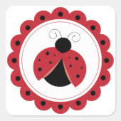 Ladybug Circle Vierkante Sticker (Voorkant)