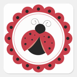Ladybug Circle Vierkante Sticker