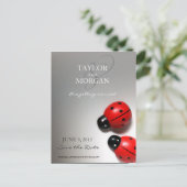 Ladybug Classic Modern Wedding Sla de datum op Aankondigingskaart (Staand voorkant)