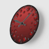 Ladybug Clock Cute Ladybug Ladybird Bug Wall Clock Ronde Klok (Hoek)