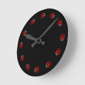 Ladybug Clock Cute Ladybug Ladybird Bug Wall Clock Ronde Klok (Hoek)