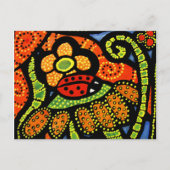 Ladybug Colorful Whimsical Folk Art Cute Briefkaart (Voorkant)