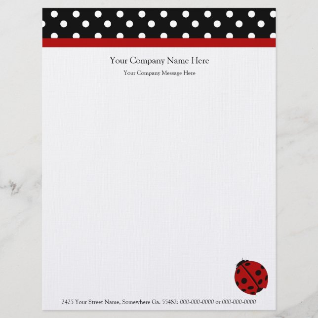 Ladybug Company Letterhead Briefhoofd Ontwerp (Voorkant)