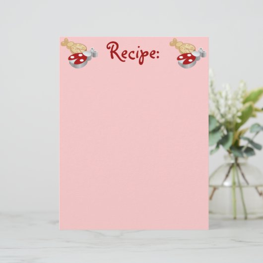 Ladybug Cookie Recipe Paper (Staand voorkant)