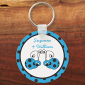 Ladybug Couple Blue Sleutelhanger (Voorkant)
