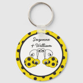 Ladybug Couple Yellow Sleutelhanger (Voorkant)