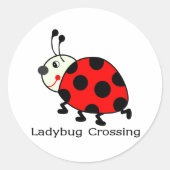 Ladybug Crossing Ronde Sticker (Voorkant)