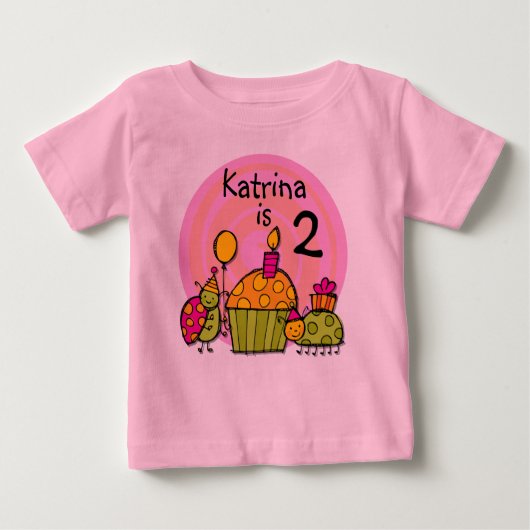 Ladybug Cupcake  Birthday T-shirt (Voorkant)